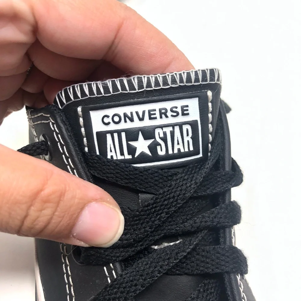 Converse All Star Sneakers Junior 12 Kids Black Leather Low Top 672275C
